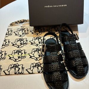 Freda Salvador Woven Leather Fisherman Sandals